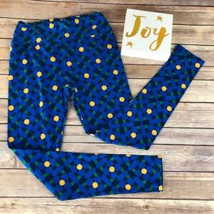 25 LuLaRoe Blue Green with Yellow Stars Leggings